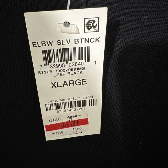 Karen Scott, black 100% cotton, short sleeve blouse.  A515 - Picture 4 of 5